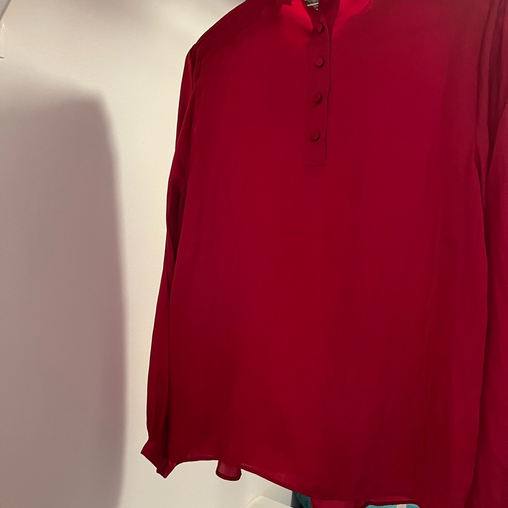 J Crew Ruffle Neck Drapery Top - Picture 5 of 5